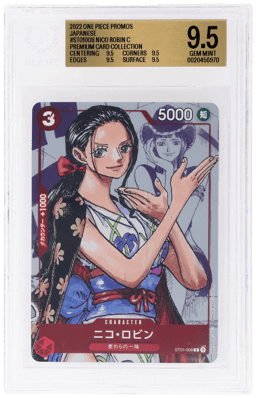 2022 One Piece Card Game Promos Japanese Premium Card Collection Nico Robin #ST01008 BGS 9.5