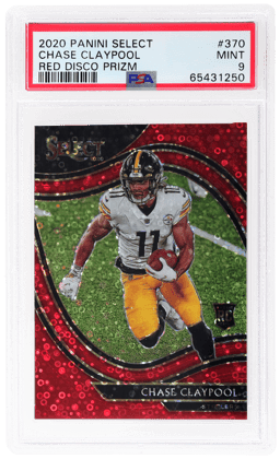 2020 Panini Select Field Level Red Disco Prizm Chase Claypool #370 44/49 PSA 9