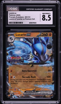 2025 Pokemon Scarlet & Violet Prismatic Evolutions Premium Lucario ex #51 CGC 8.5 NM-MT+