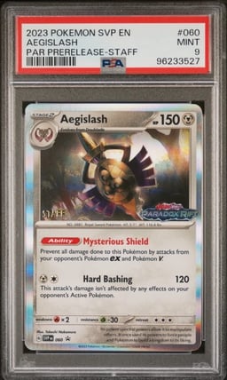 2023 POKEMON SVP EN-SV BLACK STAR PROMO #060 AEGISLASH PSA 9