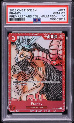 2023 One Piece Premium Collection Film Red Franky #OP01-021 PSA 10 GEM MINT