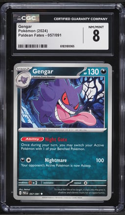 2024 Pokemon Scarlet & Violet Paldean Fates Gengar #57 CGC 8 NM-MT