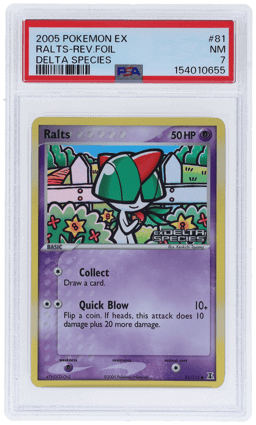 2005 Pokemon Ex Delta Species Reverse Holo Ralts #81 PSA 7