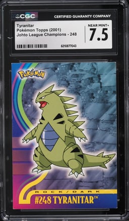 2001 Pokemon Topps Johto League Champions Tyranitar #248 CGC 7.5 NRMT+