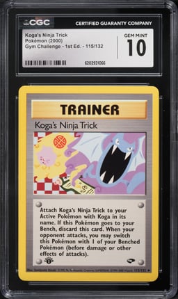 2000 Pokemon Gym Challenge 1st Edition Koga's Ninja Trick #115 CGC 10 GEM MINT