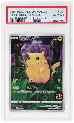 2021 Pokemon 25th Anniversary Collection Japanese Reverse Holo Pikachu #1 PSA 10