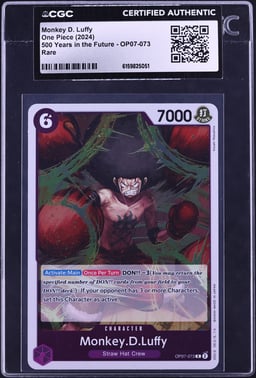 2024 One Piece 500 Years In The Future Monkey D. Luffy #OP07-073 CGC AUTH