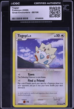 2008 Pokemon Diamond & Pearl Great Encounters Togepi #88 CGC AUTH