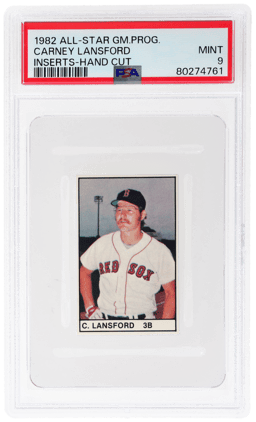 1982 All-Star Game Program Inserts Hand Cut Carney Lansford PSA 9