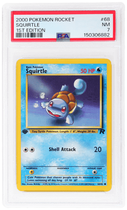 2000 Pokemon Team Rocket 1st Edition Squirtle #68 PSA 7