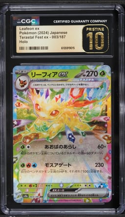 2024 Pokemon Japanese Scarlet & Violet Terastal Fest ex Holo Leafeon EX #3 CGC 10 PRISTINE