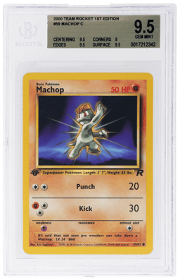 2000 Pokemon Team Rocket 1st Edition Machop #59 BGS 9.5