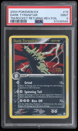 2004 Pokemon Ex Team Rocket Returns Reverse Holo Dark Tyranitar #19 PSA 9