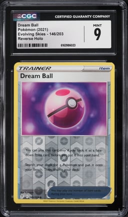 2021 Pokemon Sword & Shield Evolving Skies Reverse Holo Dream Ball #146 CGC 9 MINT