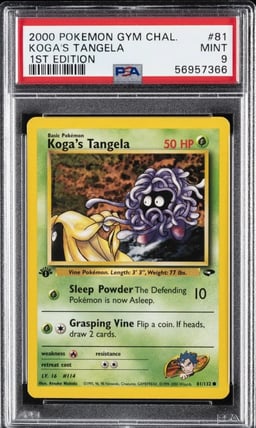 2000 POKEMON GYM CHALLENGE 1ST ED #81 KOGA'S TANGELA PSA 9