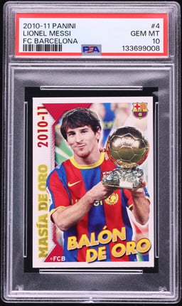 2010 Panini FC Barcelona Lionel Messi #4 PSA 10 GEM MINT