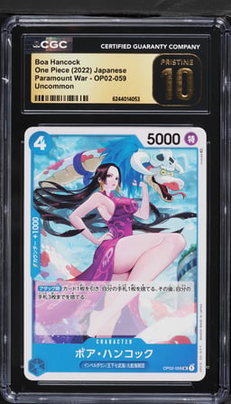 2022 One Piece Japanese Paramount War Boa Hancock #OP02-059 CGC 10 PRISTINE