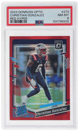 2023 Donruss Optic Red Hyper Christian Gonzalez #274 PSA 8