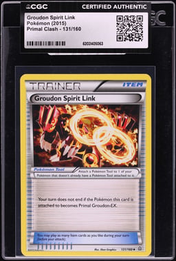 2015 Pokemon XY Primal Clash Groudon Spirit Link #131 CGC AUTH