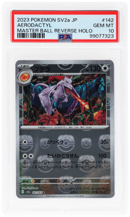 2023 Pokemon Scarlet and Violet Strength Expansion Pack 151 Japanese Master Ball Reverse Holo Aerodactyl #142 PSA 10