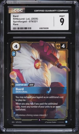 2026 Riftbound League Of Legends LoL Spiritforged Bard #79 CGC 9 MINT
