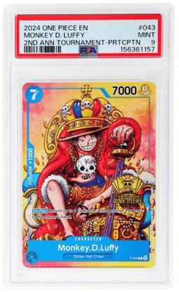 2024 One Piece Tournament Promo 2nd Anniversary Tournament Participation Monkey D. Luffy #P043 PSA 9