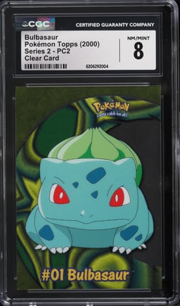 2000 Topps Pokemon Series 2 Clear Card Bulbasaur #PC2 CGC 8 NM-MT