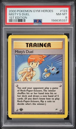2000 Pokemon Gym Heroes 1st Edition Misty's Duel #123 PSA 8 NM-MT