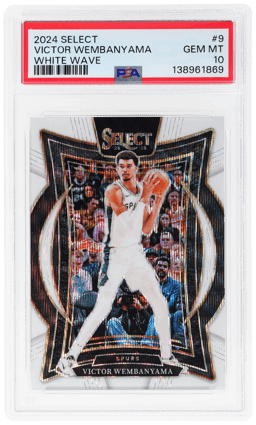 2024 Panini Select Concourse White Wave Victor Wembanyama #9 13/99 PSA 10