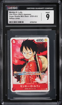 2023 One Piece Japanese Super Rookie Mini Deck Saikyo Jump SR Monkey D. Luffy #ST01-012 CGC 9