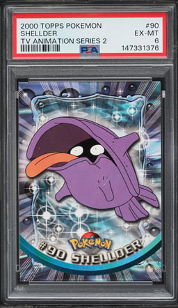 2000 Topps Pokemon TV Animation Series 2 Shellder #90 PSA 6 EXMT