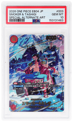 2026 One Piece Extra Booster Egghead Crisis Japanese Special Alternate Art Smoker/Tashigi #EB04-003 PSA 10