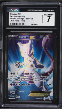 2015 Pokemon XY BREAKthrough Full Art Mewtwo EX #157 CGC 7 NRMT