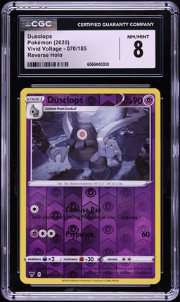 2020 Pokemon Sword & Shield Vivid Voltage Reverse Holo Dusclops #70 CGC 8 NM-MT