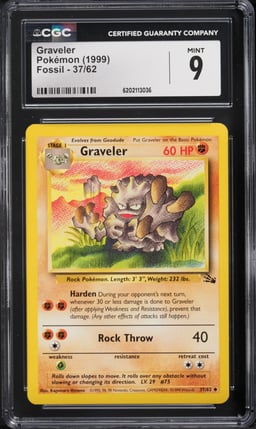 1999 Pokemon Fossil Graveler #37 CGC 9 MINT