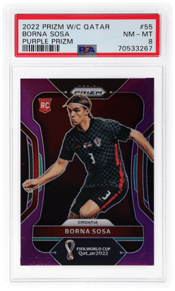 2022 Panini Prizm World Cup Qatar Purple Prizm Borna Sosa #55 1/199 PSA 8