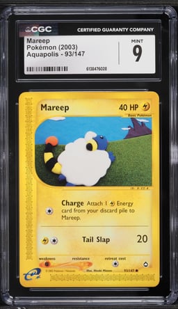 2003 Pokemon Aquapolis Mareep #93 CGC 9 MINT