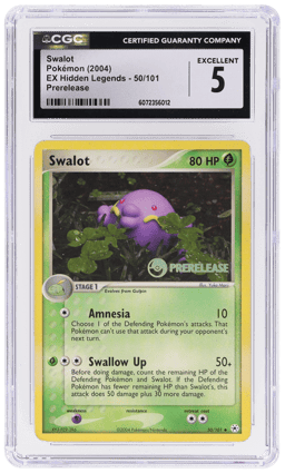 2004 Pokemon Ex Hidden Legends Prerelease Swalot #50 CGC 5