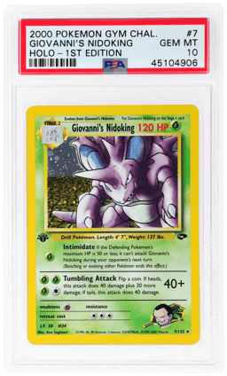 2000 Pokemon Gym Challenge 1st Edition Holo Giovanni's Nidoking #7 PSA 10
