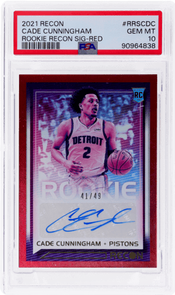 2021 Panini Recon Rookie Recon Signature Red Cade Cunningham #RRSCDC 41/49 PSA 10