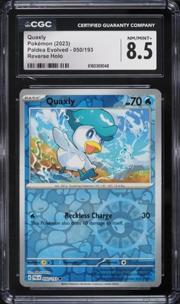 2023 Pokemon Scarlet & Violet Paldea Evolved Reverse Holo Quaxly #050 CGC 8.5 NM-MT+