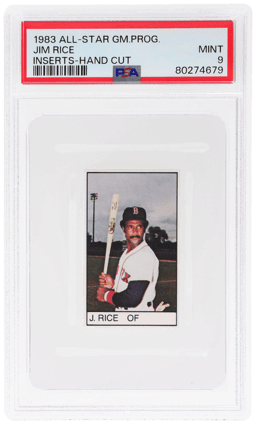 1983 All-Star Game Program Inserts Hand Cut Jim Rice PSA 9