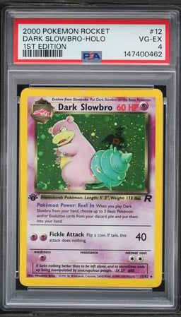 2000 Pokemon Team Rocket 1st Edition Holo Dark Slowbro #12 PSA 4 VGEX