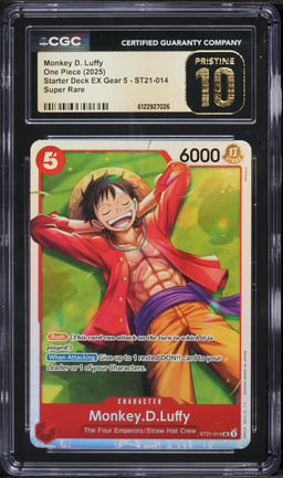 2025 One Piece Starter Deck EX Gear 5 SR Monkey D. Luffy #ST21-014 CGC 10 PRISTINE