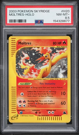 2003 Pokemon Skyridge Holo Moltres #H20 PSA 8.5 NM-MT+