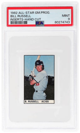 1982 All Star Game Program Inserts Hand Cut Bill Russell PSA 9