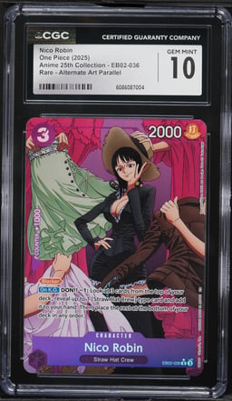 2025 One Piece Anime 25th Collection Alt Art Nico Robin #EB02-036 CGC 10 GEM MINT