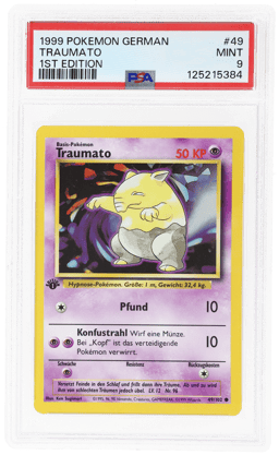 1999 Pokemon Base Set German 1st Edition Drowzee #49 PSA 9