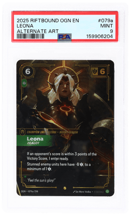 2025 Riftbound: League of Legends Origins Alternate Art Leona #079a PSA 9