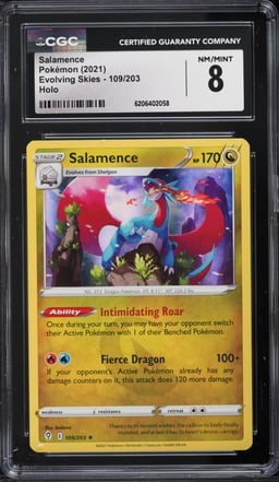 2021 Pokemon Sword & Shield Evolving Skies Holo Salamence #109 CGC 8 NM-MT